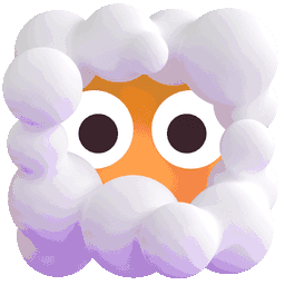 Gesicht hinter Wolken Emoji